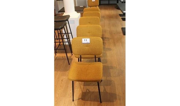 5 design stoelen vv gele stof